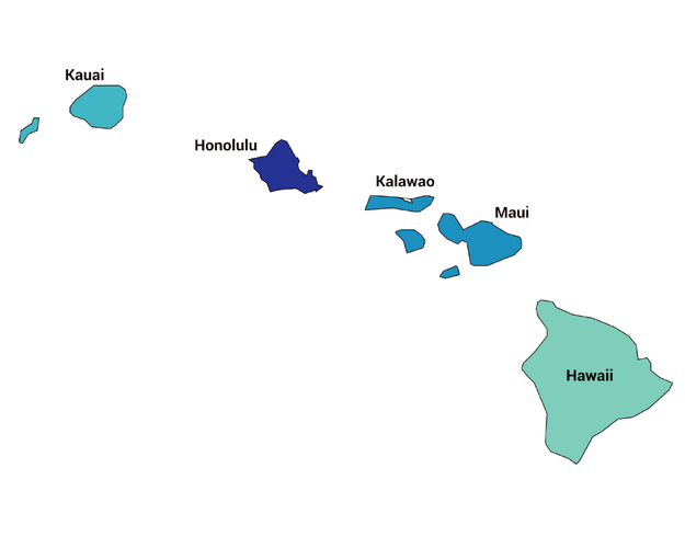 hawaii county map