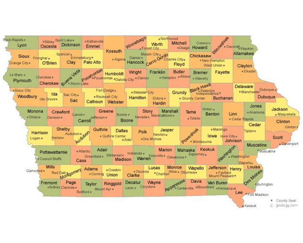 iowa county map