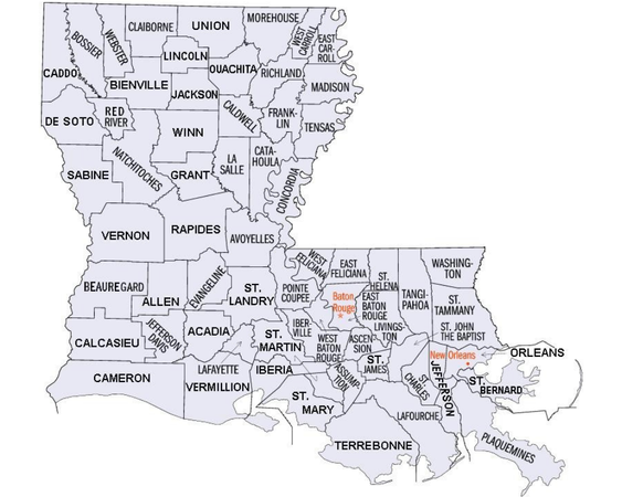 louisiana parish map