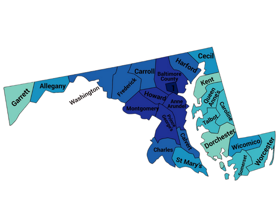 maryland county map