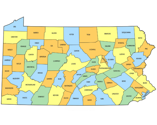 Pennsylvania County Map
