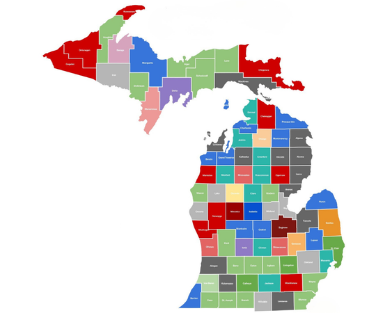 michigan county map