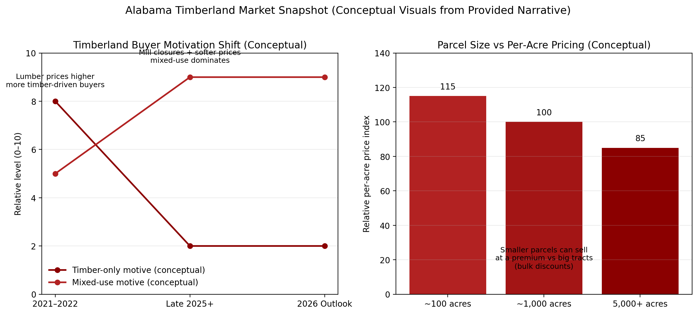 Alabama timberland buyer motivational shift 2021-2026 (outlook) graph